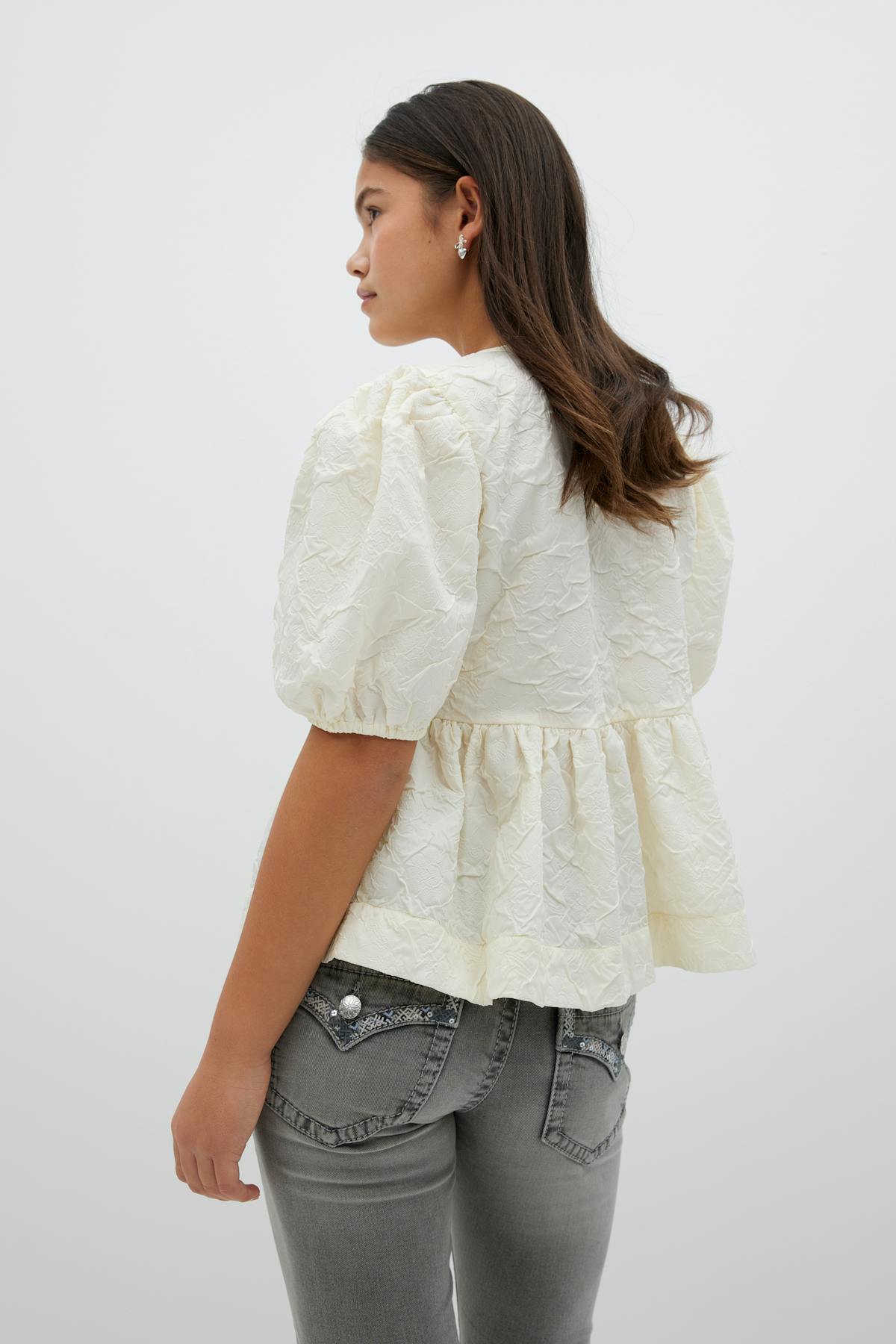 Y puff sleeve top - Creme