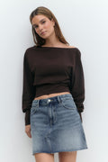 Short denim skirt - Mid blue