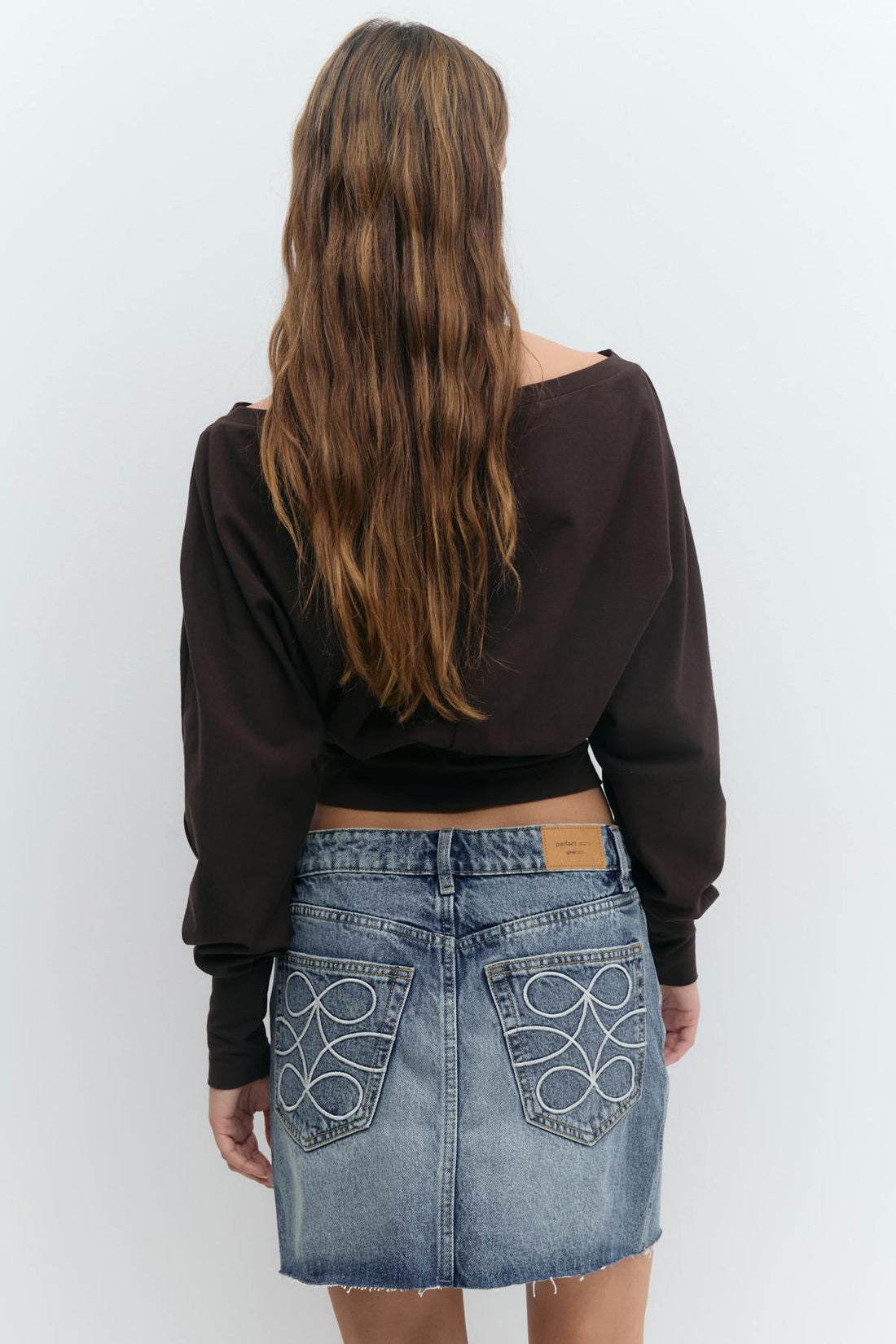 Short denim skirt - Mid blue