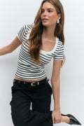 Rib short sleeve top - Mole