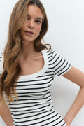 Rib short sleeve top - Mole