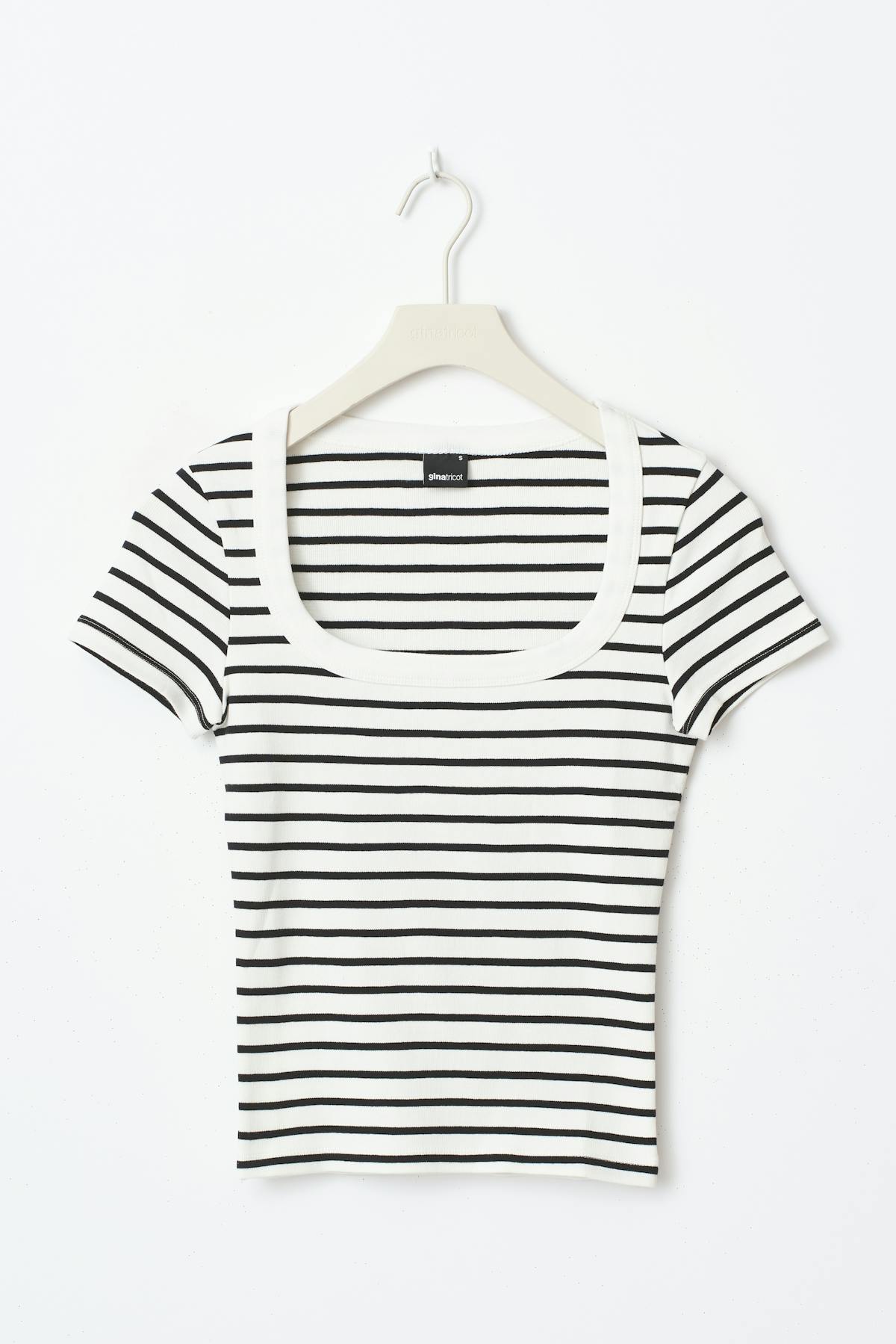 Rib short sleeve top - Stripe