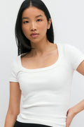Rib short sleeve top - Stripe