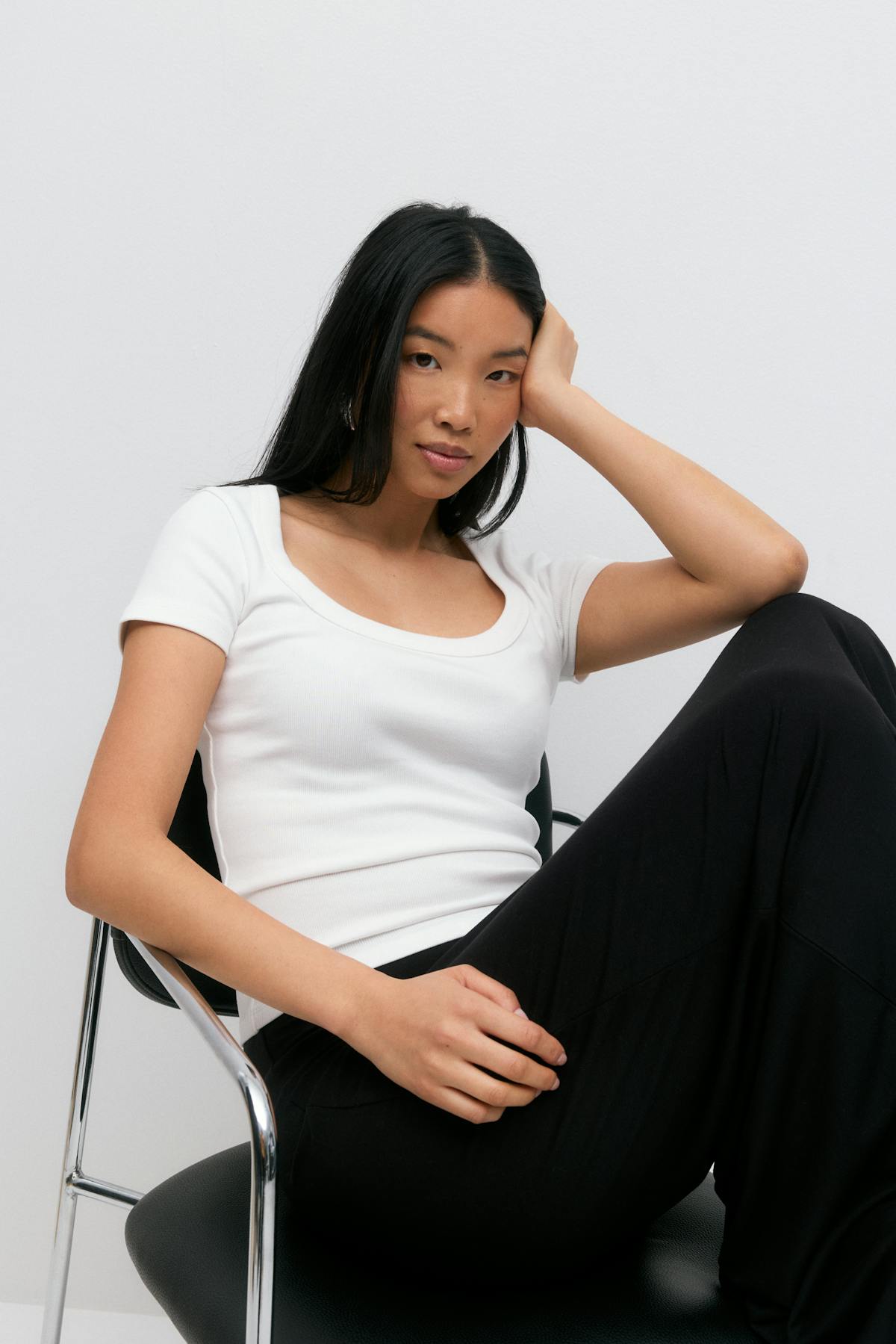 Rib short sleeve top - Stripe