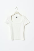 Rib short sleeve top - Stripe