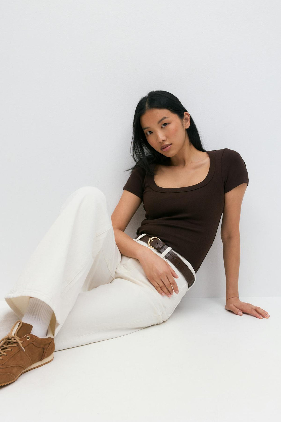 Rib short sleeve top - Mole