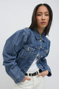 Embroidery denim jacket - Mid blue
