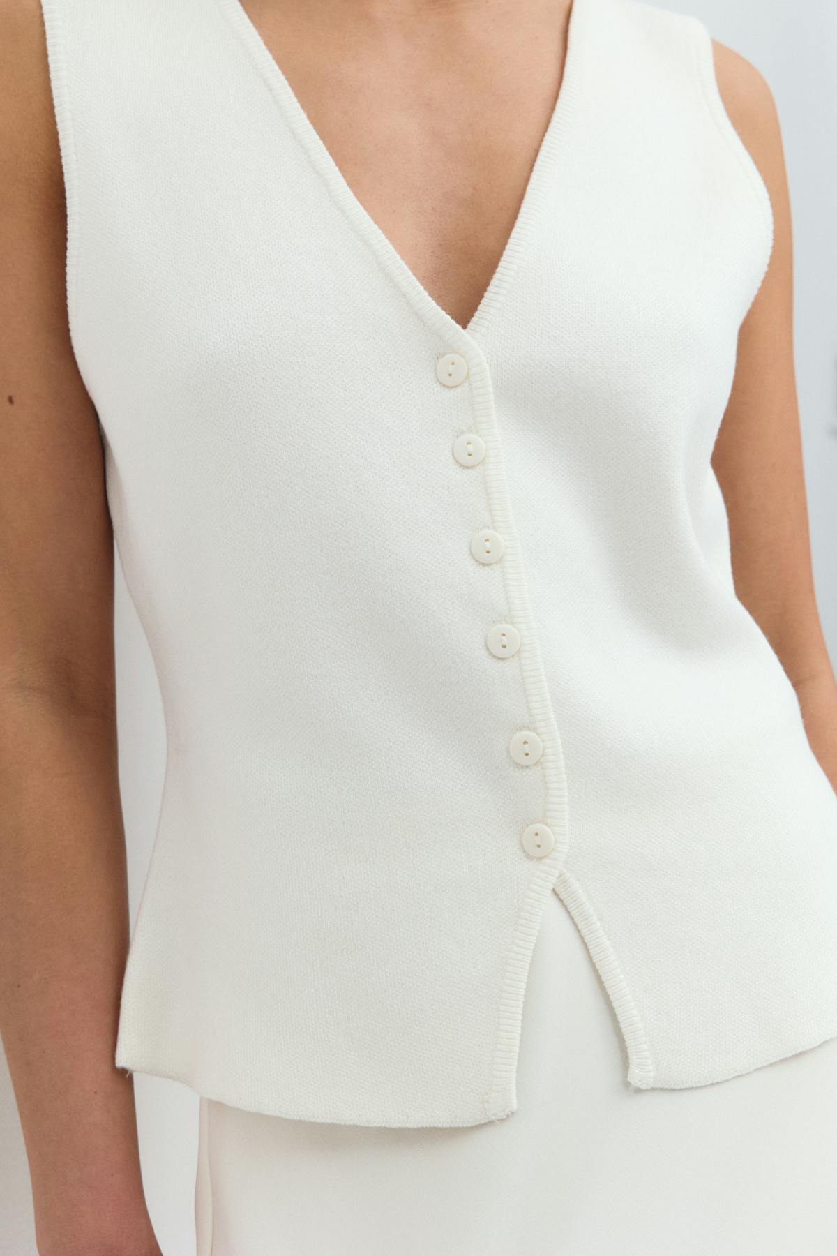 Knitted vest - Blanc cassé