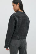Collarless denim jacket - Offblack
