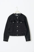 Collarless denim jacket - Offblack