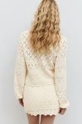 Knitted crochet cardigan - High risk red