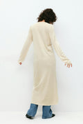 Long knitted cardigan - Oat melange