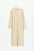 Long knitted cardigan - Oat melange