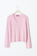 V-neck knitted top - Ballet slipper