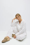 Gauze pyjamas trousers - Heart aop