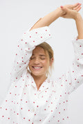 Gauze pyjamas shirt - Heart aop