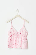 Poplin pyjamas singlet - Pink/stripe