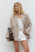 Slit denim shorts - Bleu clair