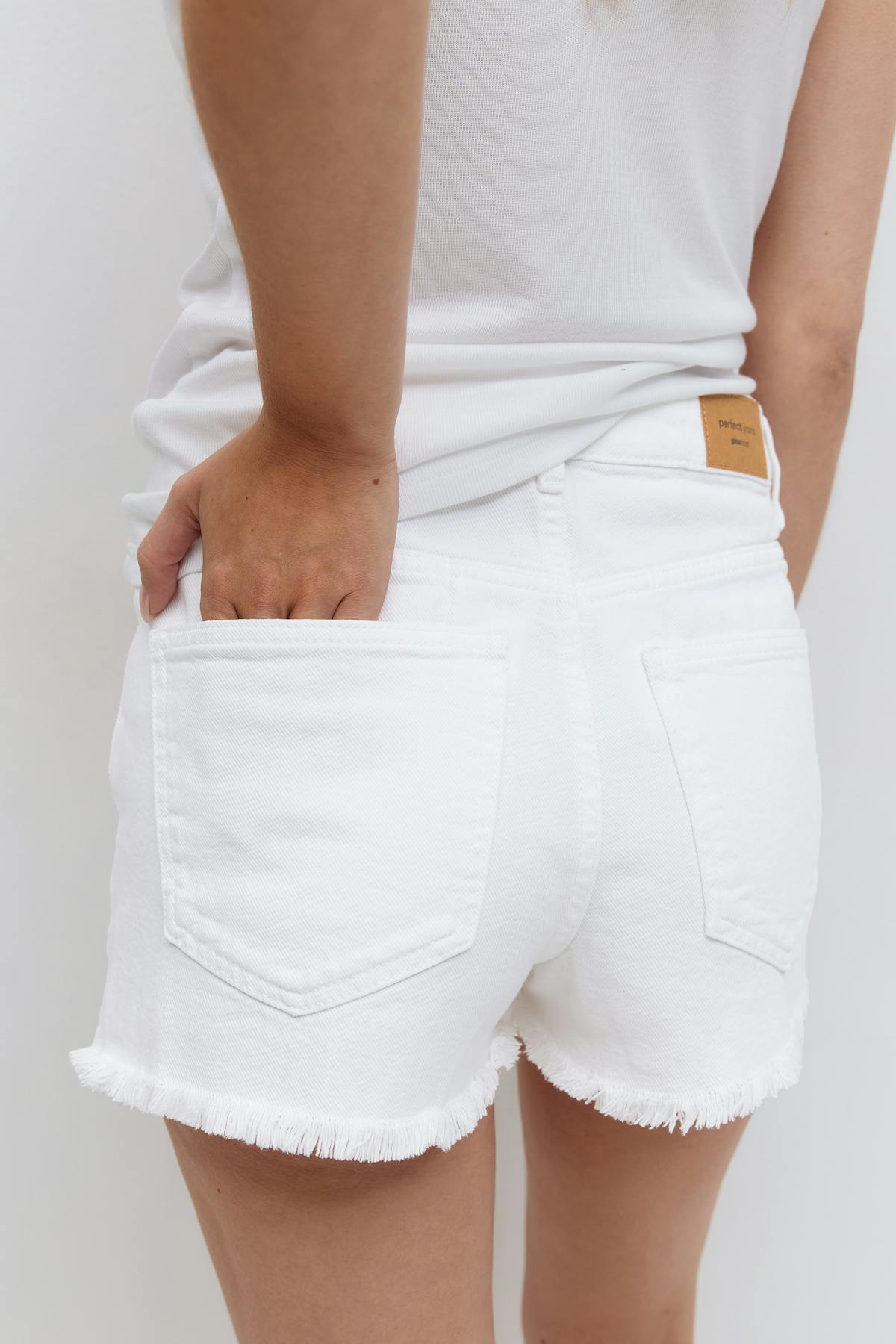 Slit denim shorts - Bleu clair