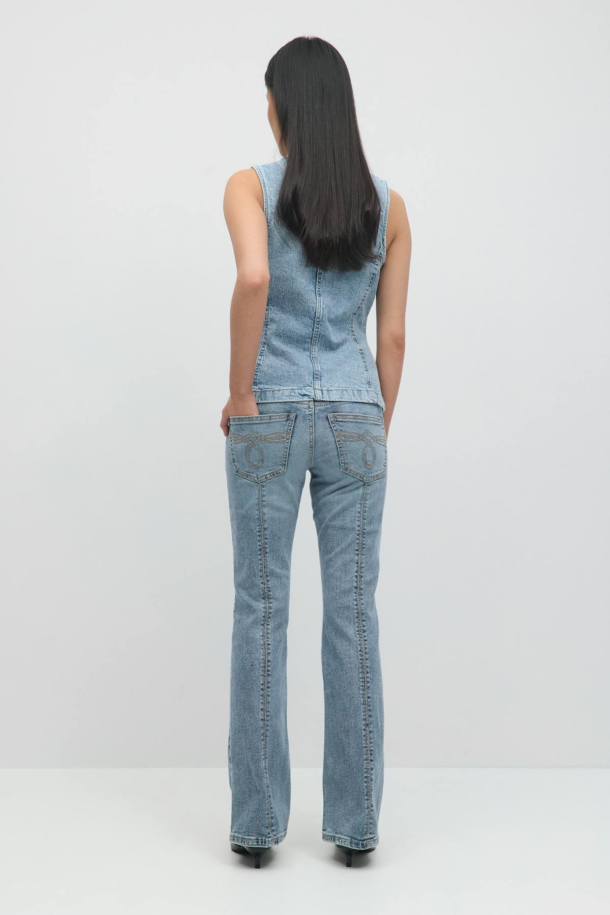 Bootcut stitch jeans - Mid blue