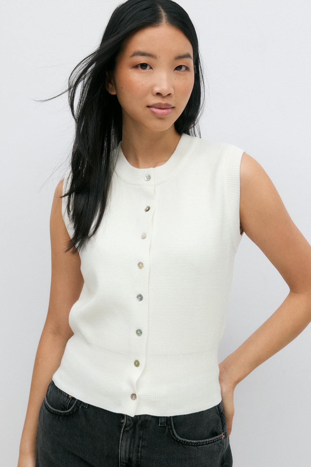 Knitted vest - Chestnut