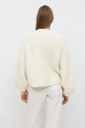 Chunky knitted cardigan - Gardenia