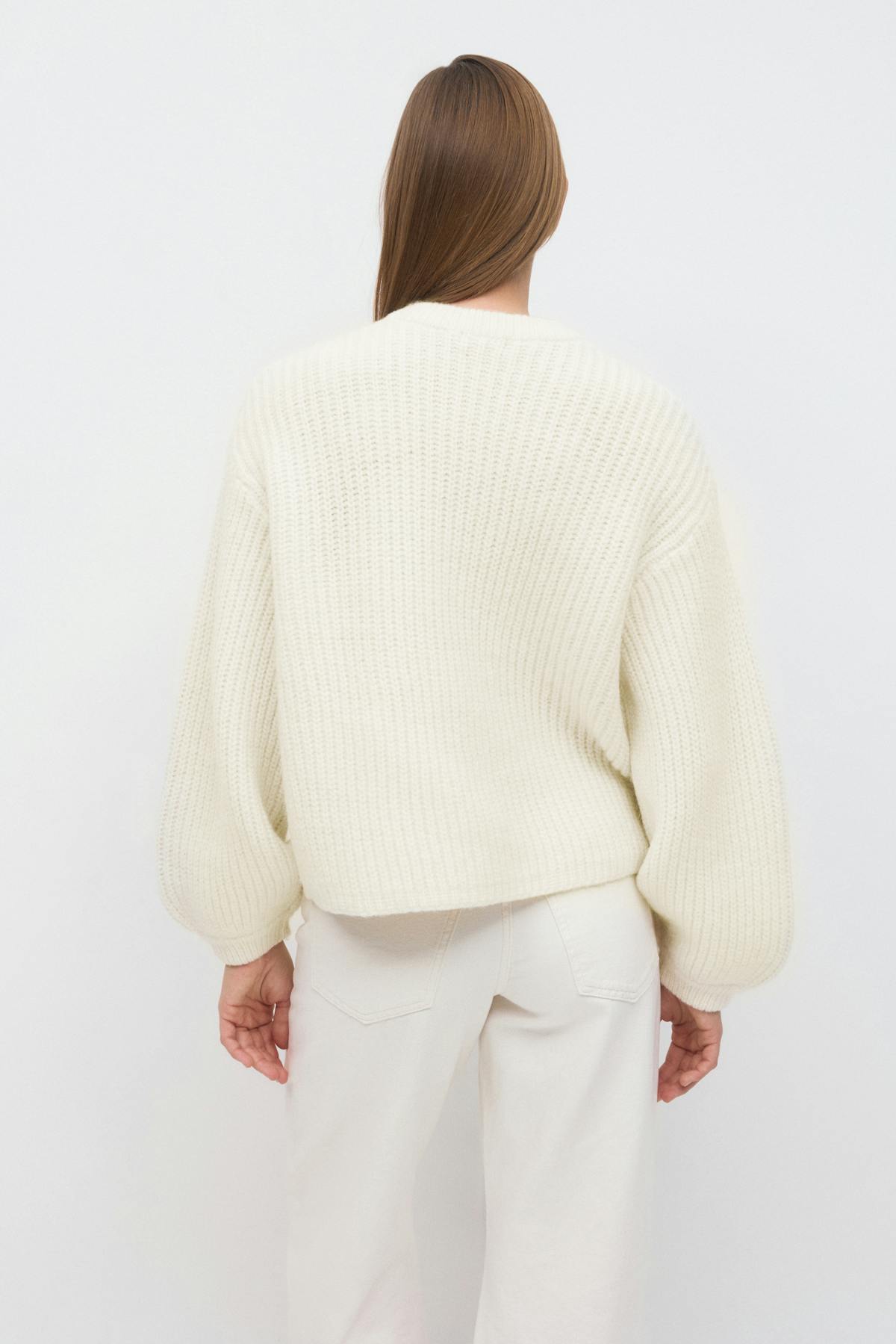 Chunky knitted cardigan - Gardenia