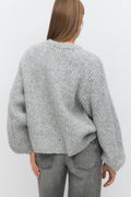 Chunky knitted cardigan - Greymelange