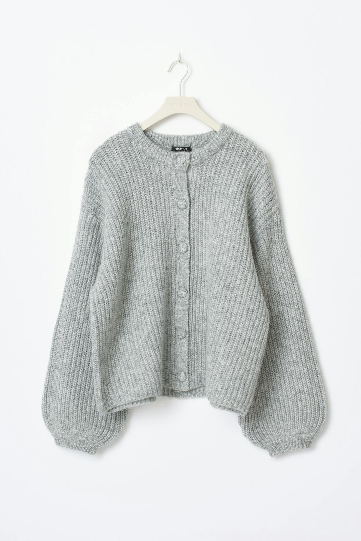 Chunky knitted cardigan - Greymelange