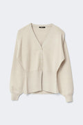 Shaped knitted cardigan - Golden yellow