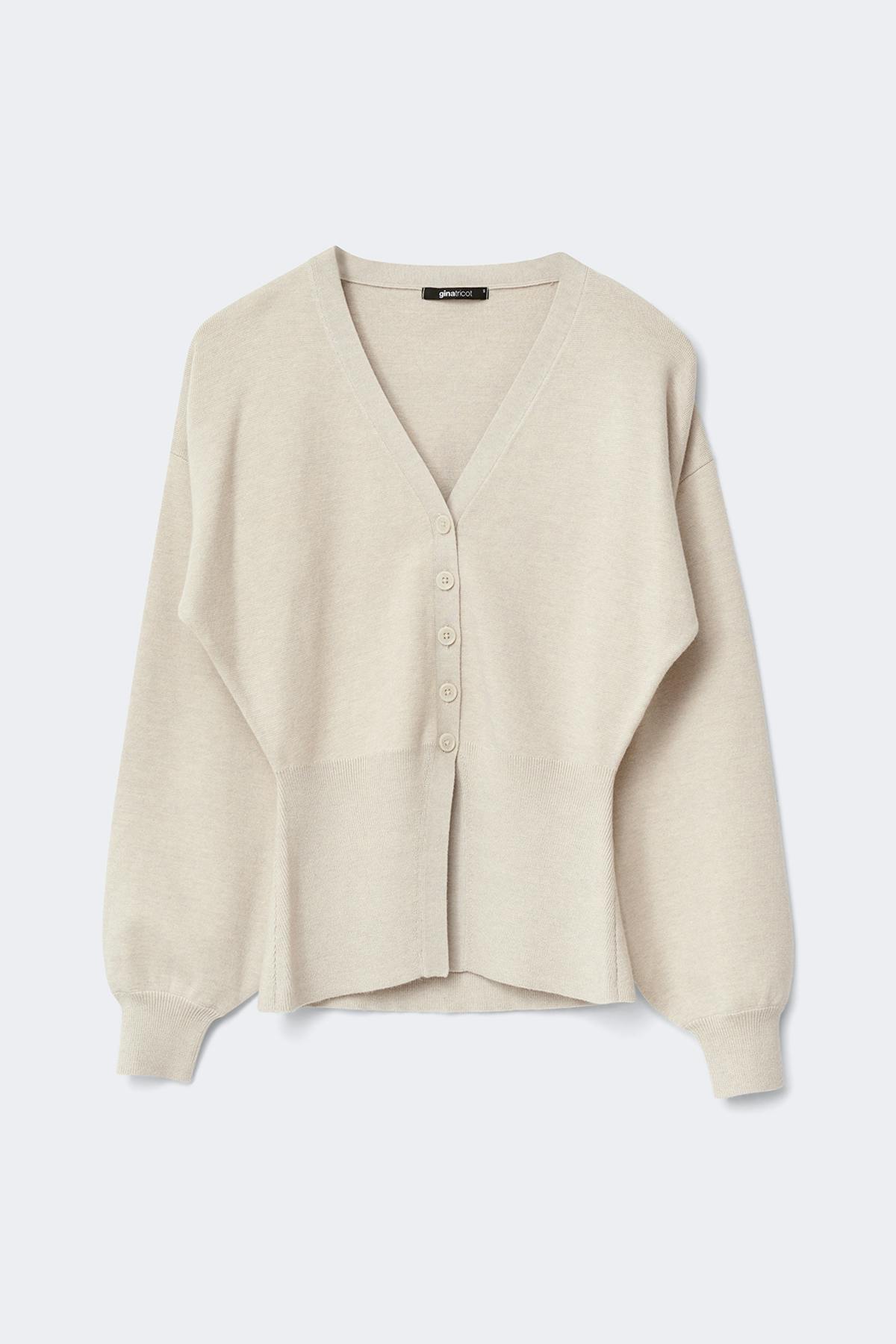 Shaped knitted cardigan - Golden yellow
