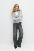 Loose knitted cardigan - Mid grey mel