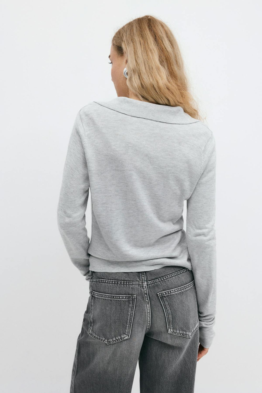Loose knitted cardigan - Mid grey mel