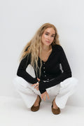 Loose knitted cardigan - Noir