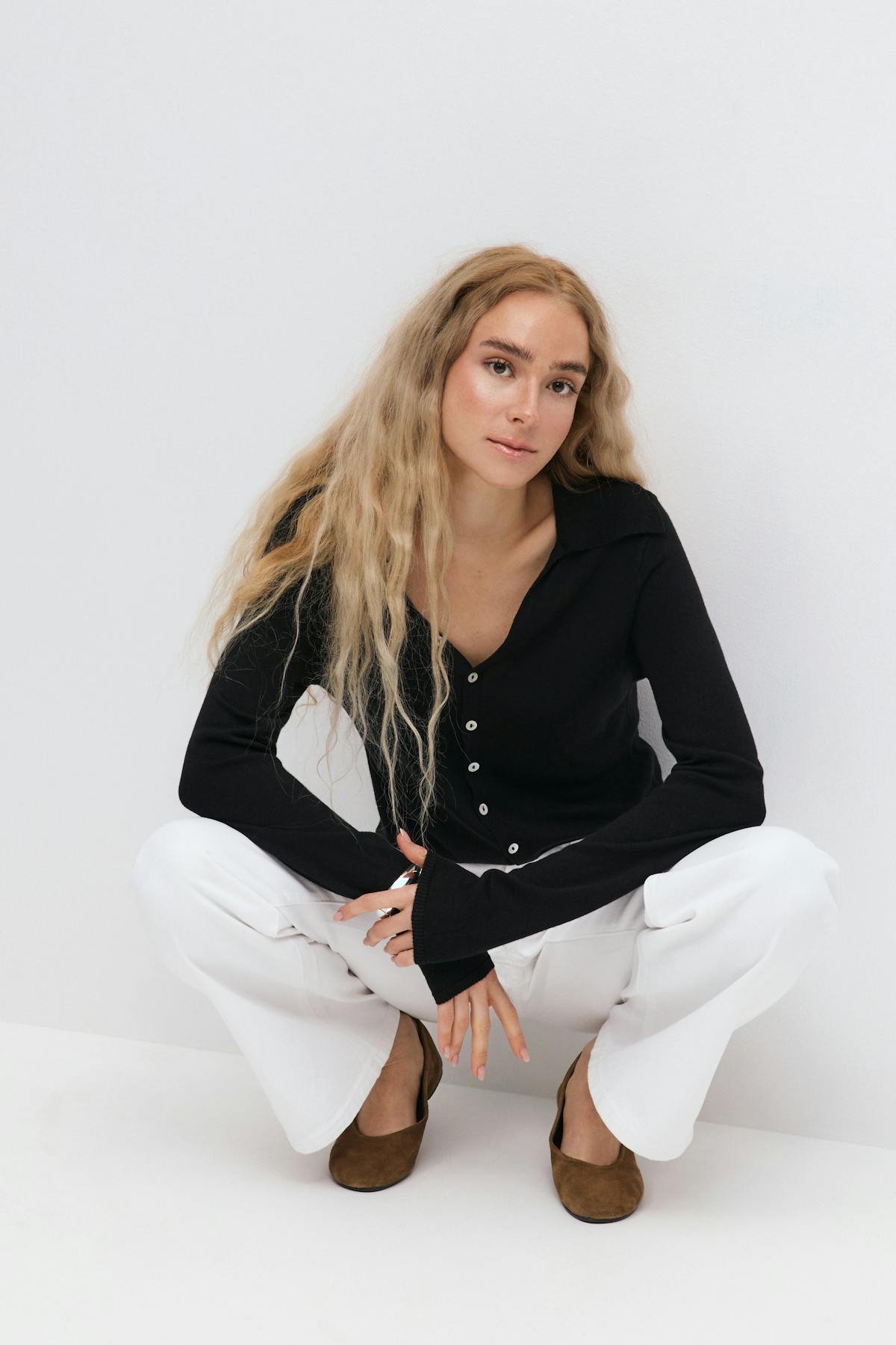 Loose knitted cardigan - Noir