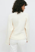 Chunky knitted wrap cardigan - Crème