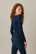 Y lace top - Navy blazer