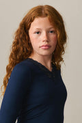 Y lace top - Navy blazer