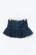 Frill denim skirt - Scandi blue
