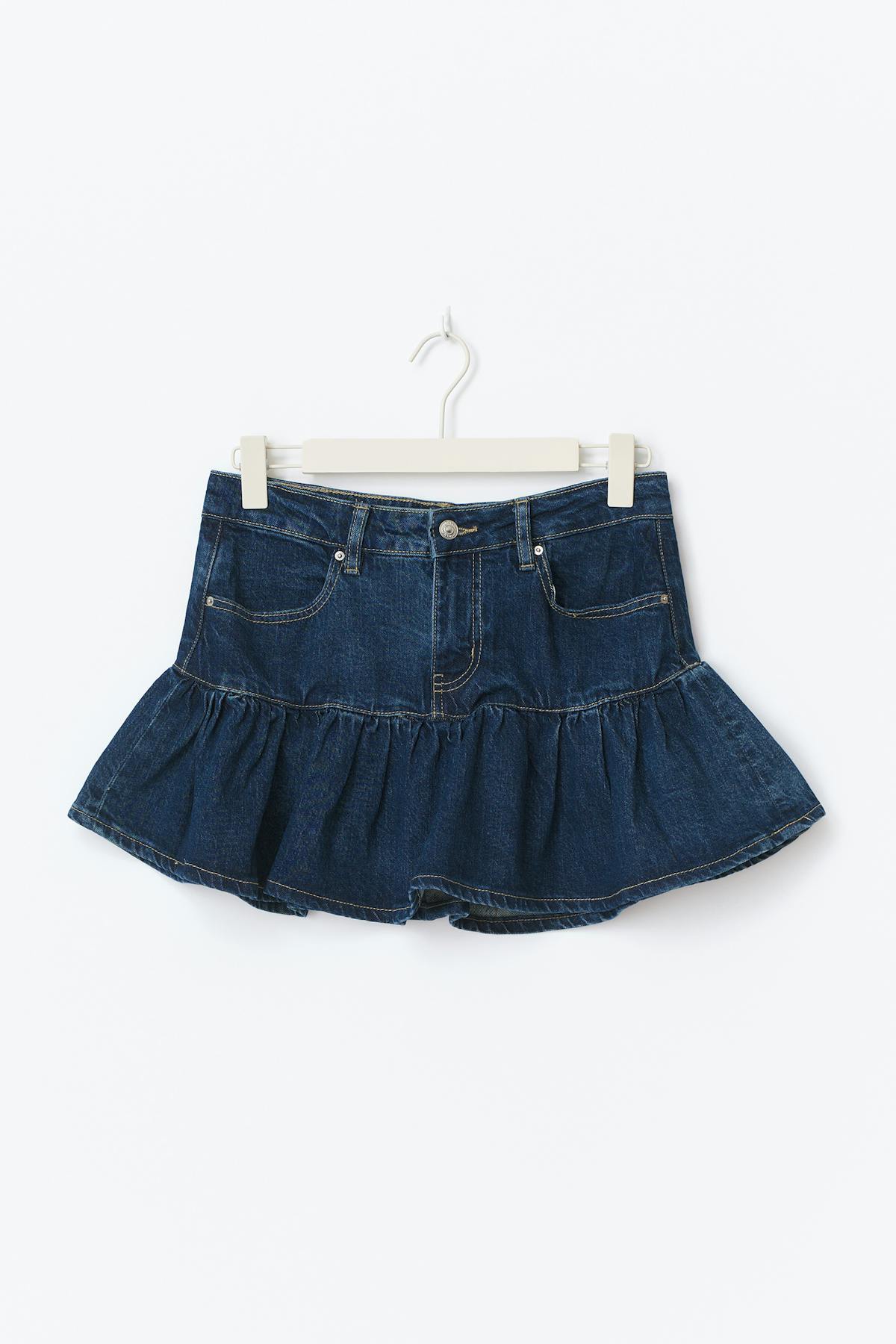 Frill denim skirt - Scandi blue