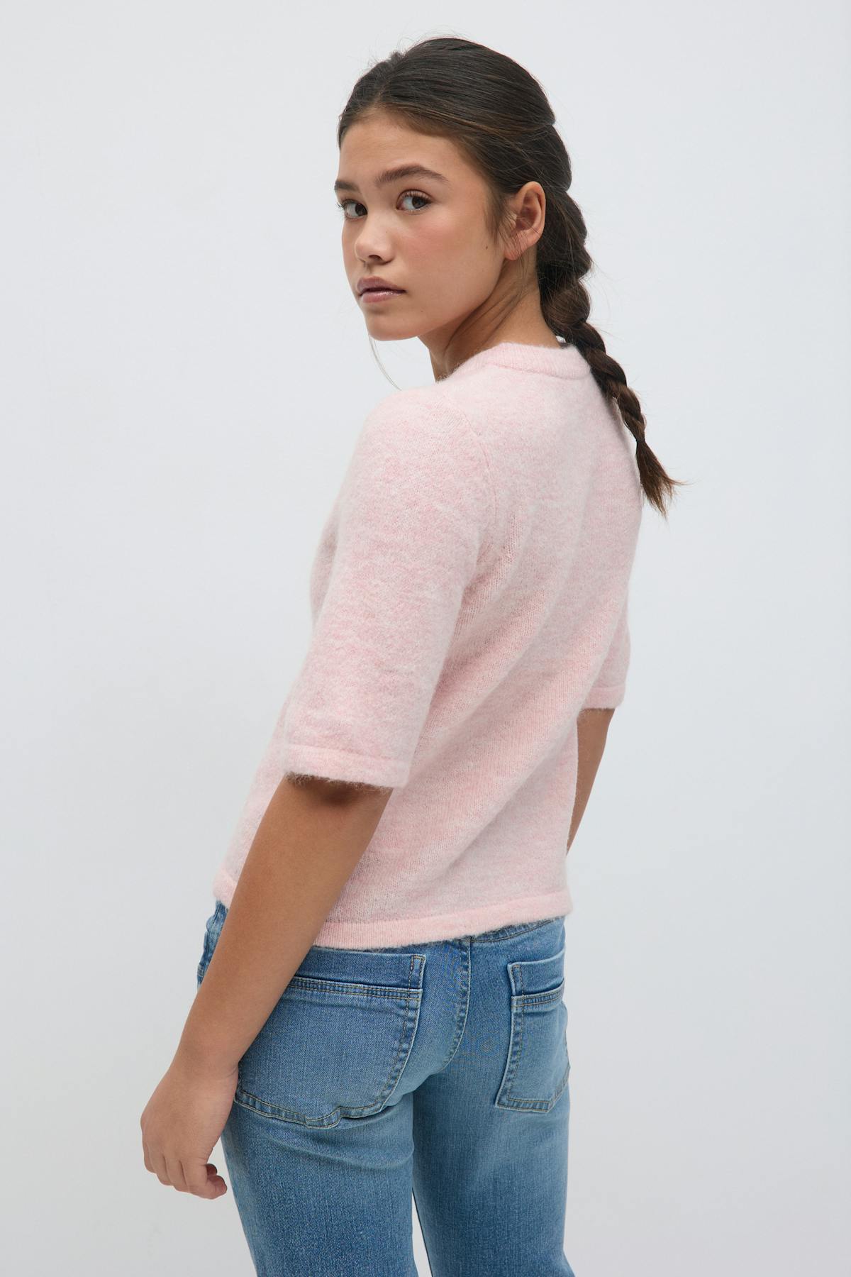 Y knitted cardigan - Primrose pink