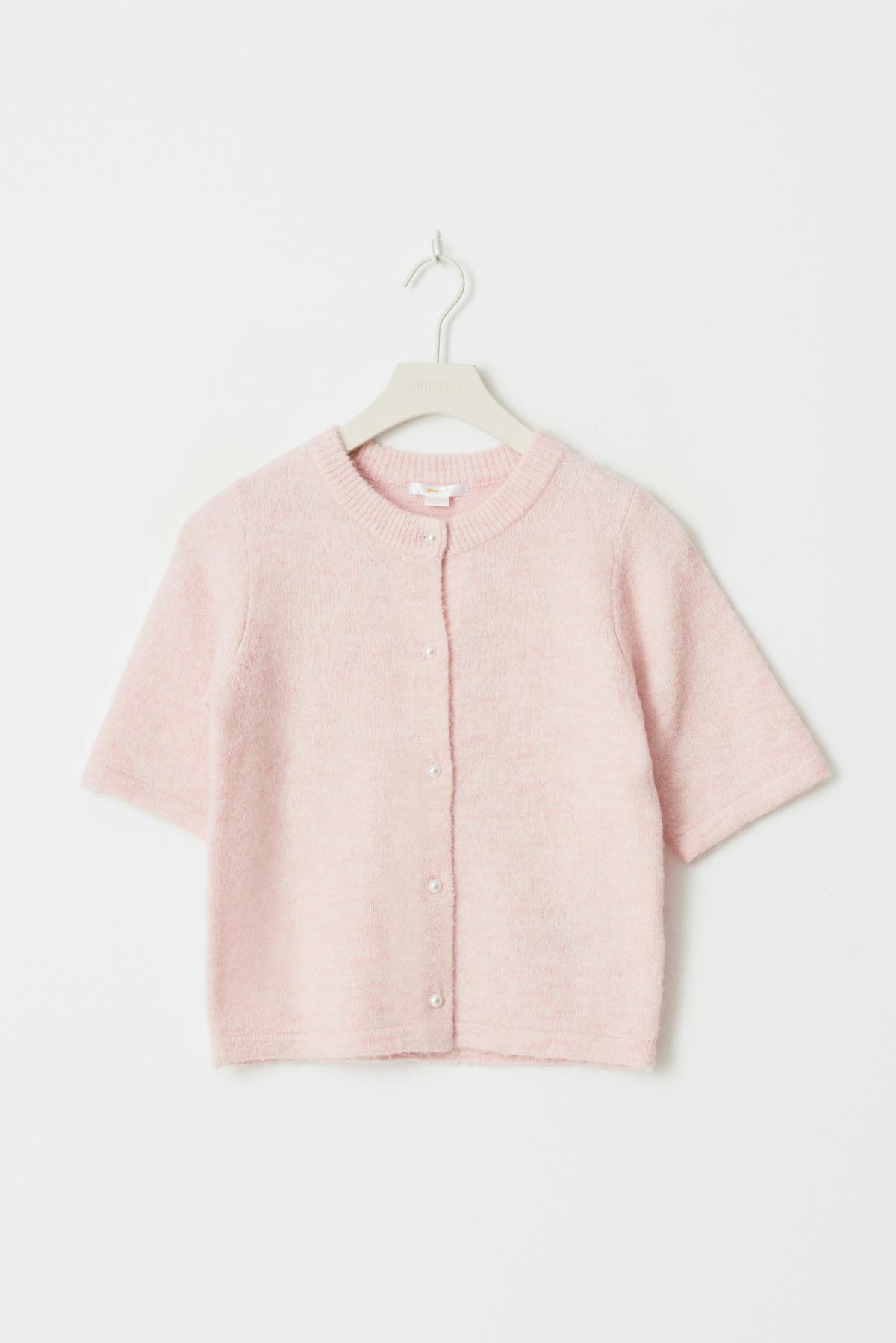 Y knitted cardigan - Primrose pink
