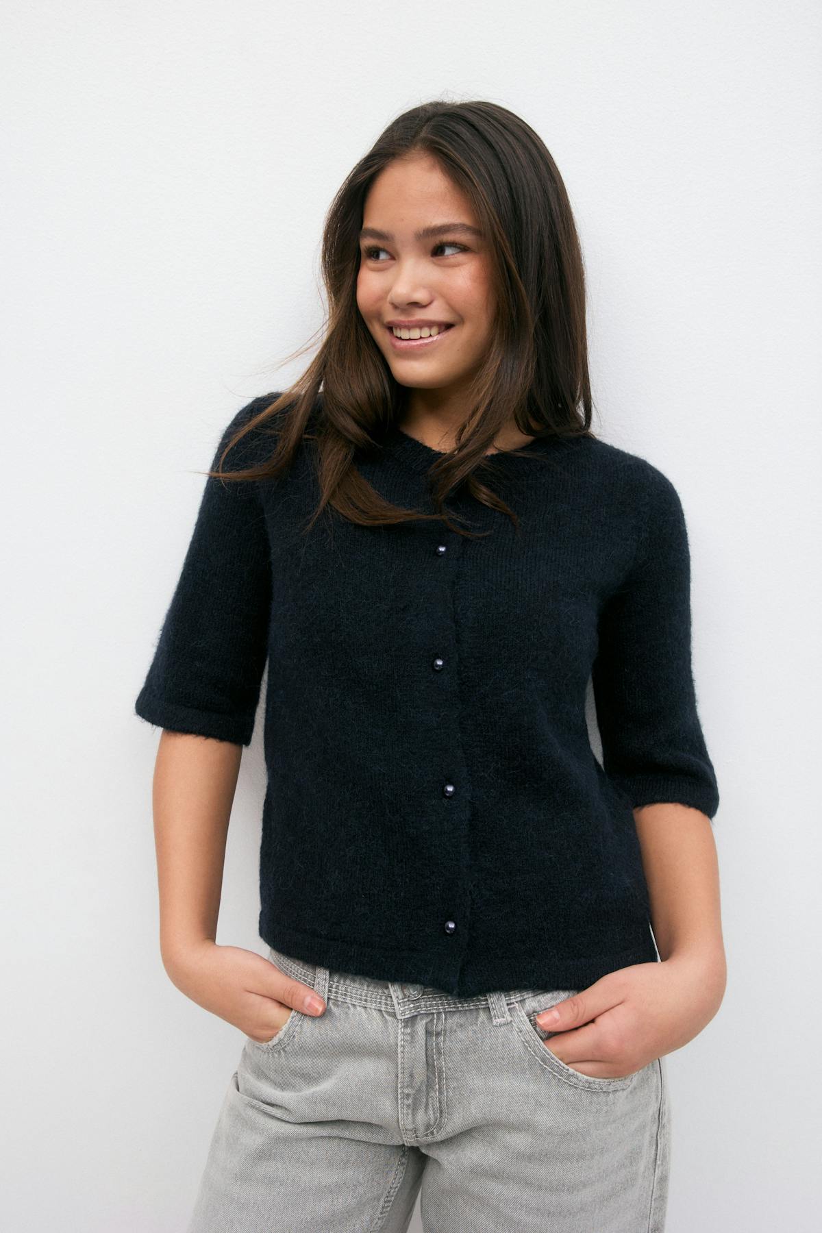 Y knitted cardigan - Navy blazer