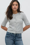 Y knitted cardigan - Lt grey melange