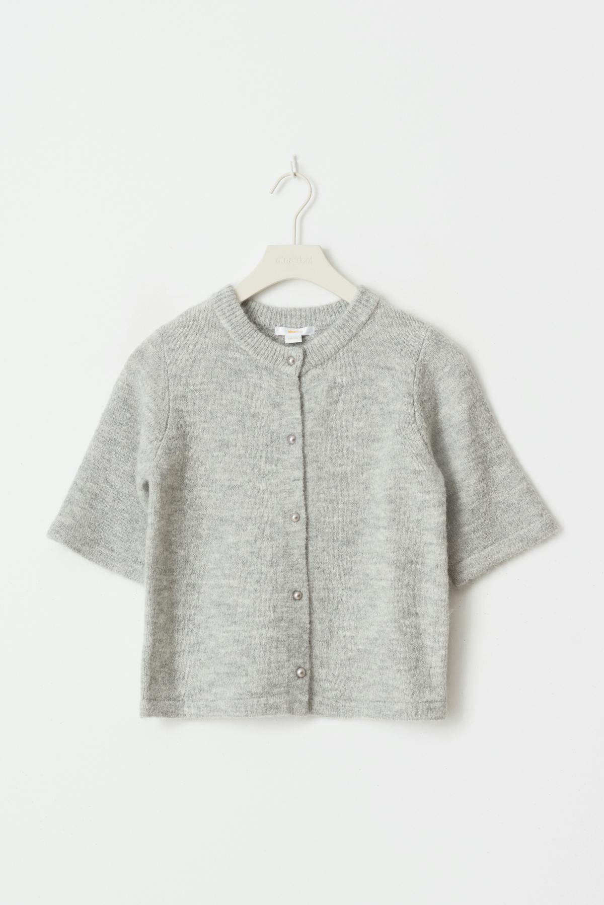 Y knitted cardigan - Lt grey melange