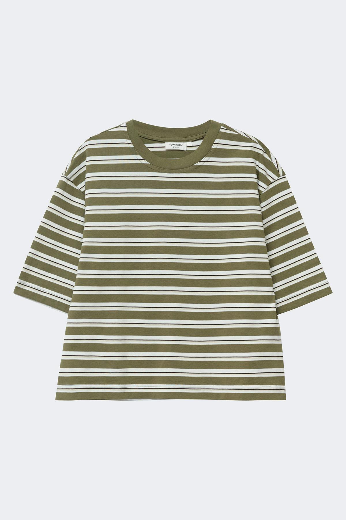 Perfect boxy tee - Green stripe