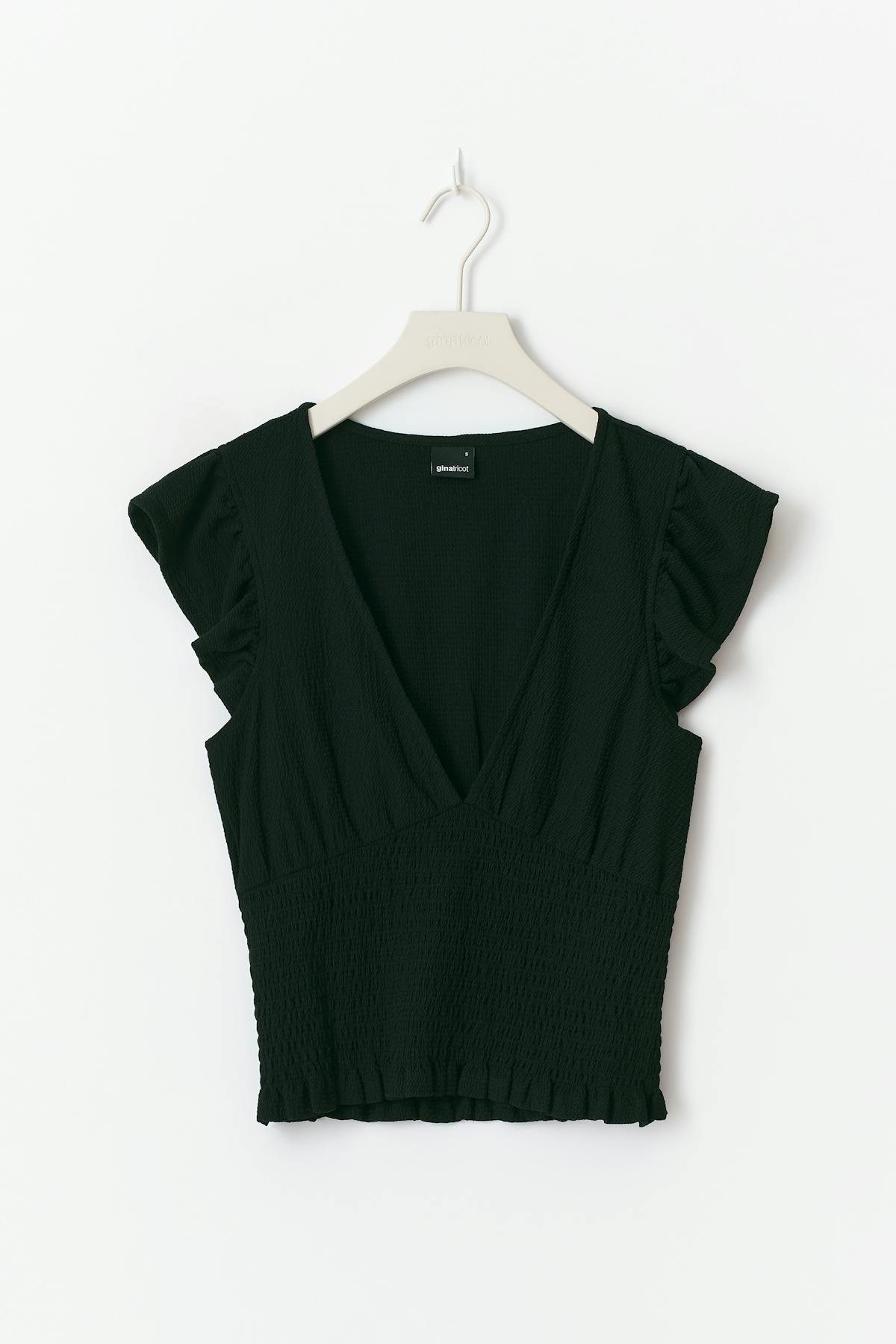 Smock frill top - Baby blue ditsy