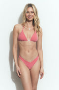 Gingham bikini triangle top - Red/white check