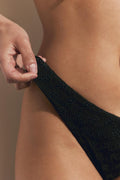 Embroidery bikini brazilian - Noir
