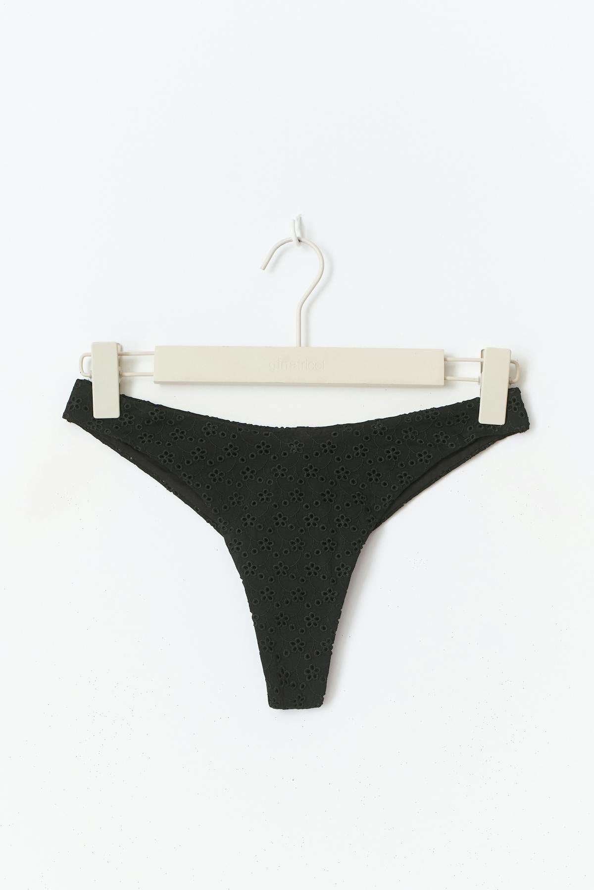 Embroidery bikini brazilian - Noir